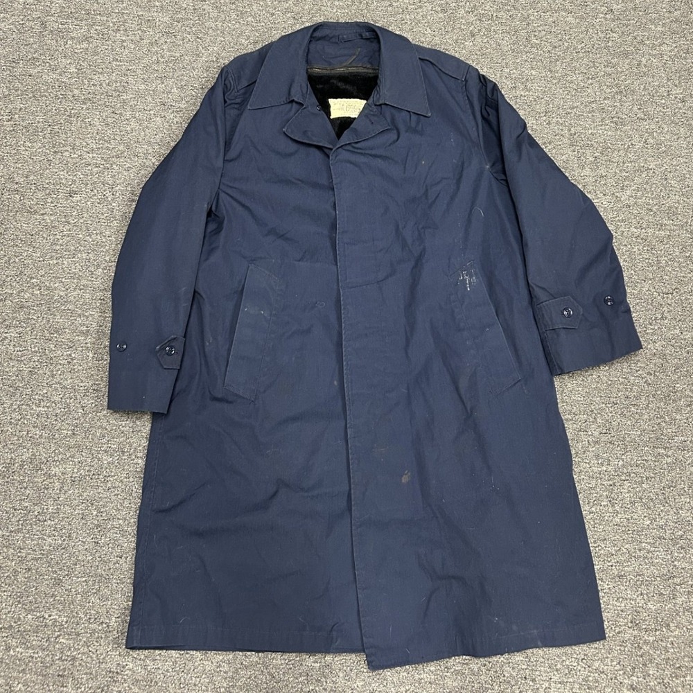 US Military All Weather Coat Mens 38S Blue Removable Liner Poplin Trench